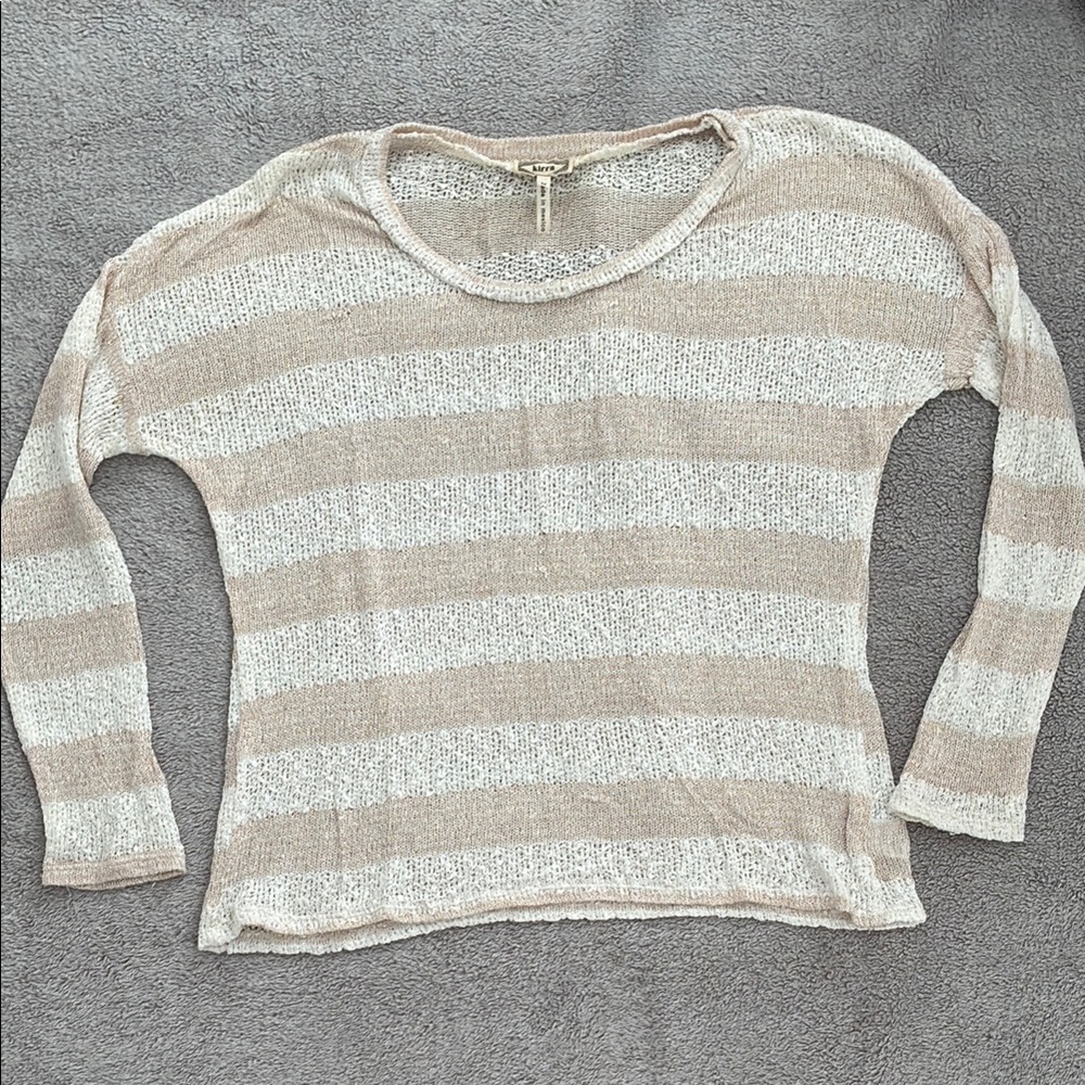 Kirra Beige and White Knit Sweater